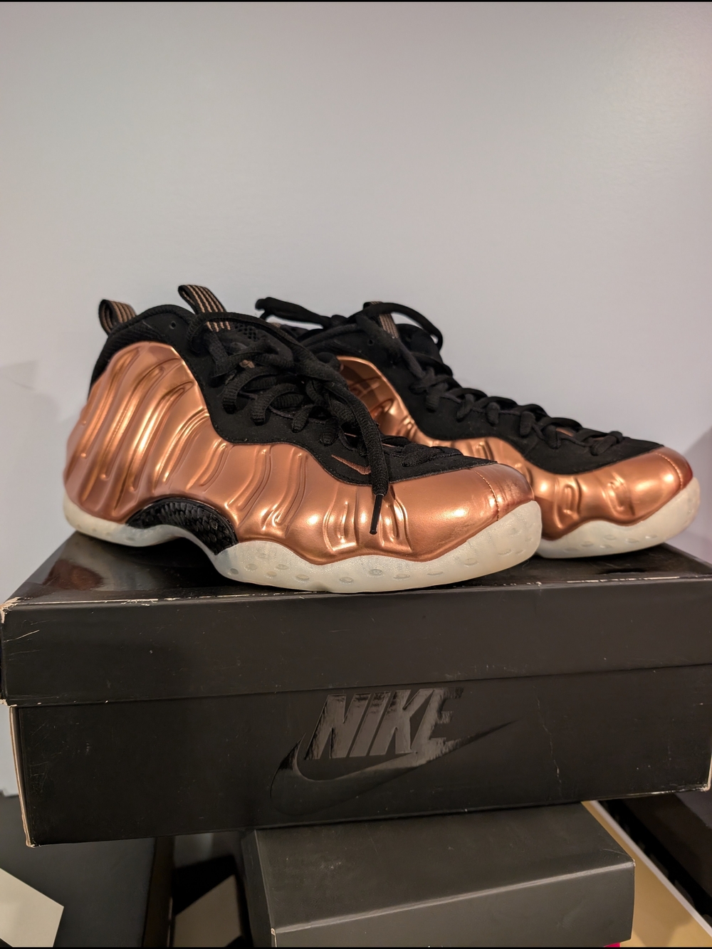 Nike Foamposite in Metallic Copper and Black